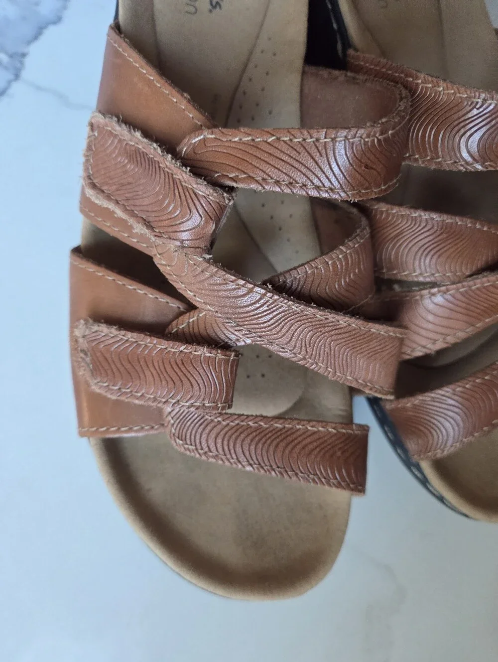 Clarks Brown Triple-Strap Comfort Sandals